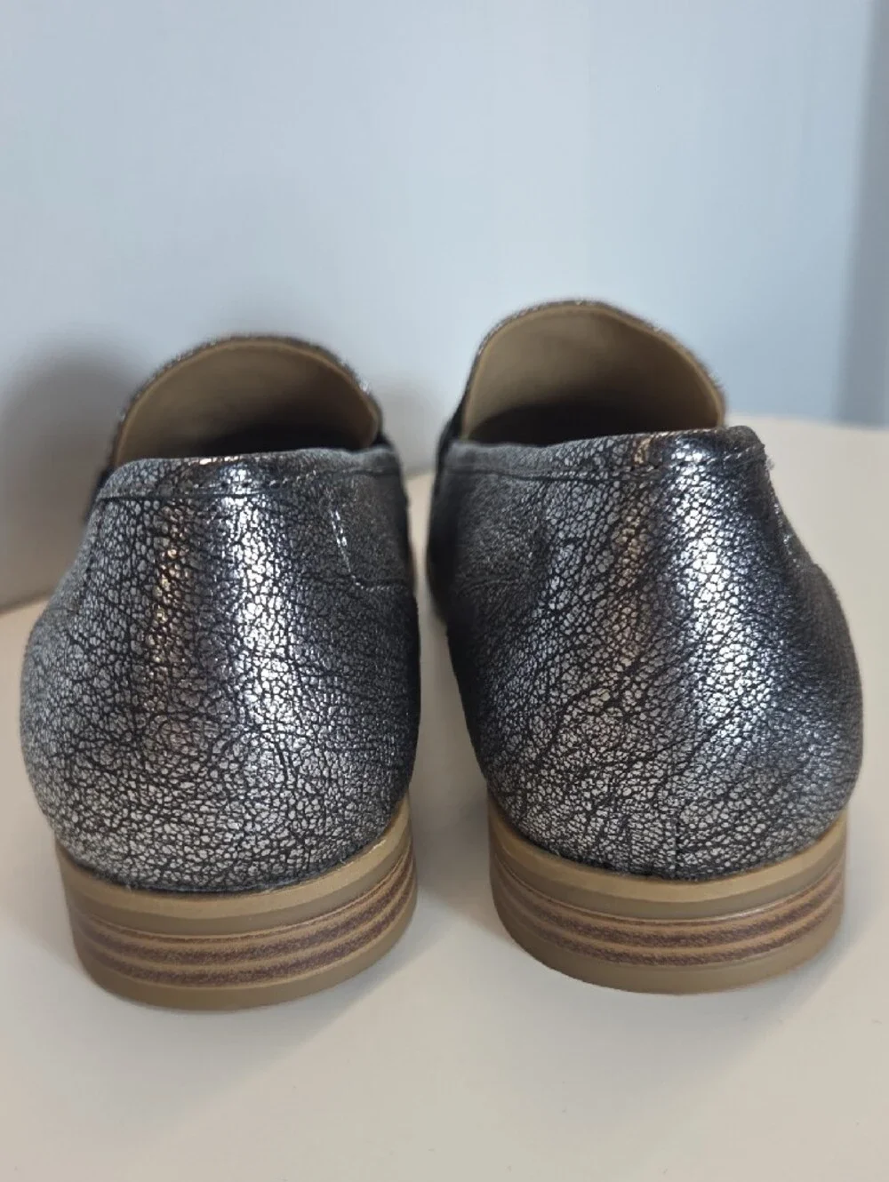 Naturalizer Metallic Silver Penny Loafers Size 11M